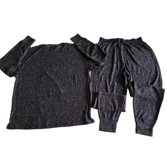 PINK Victoria's Secret Pajama Set Women S Heathered Gray LS Top Pants - Picture 2 of 16